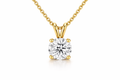 Gold Round Diamond Solitaire Necklace