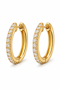 18K Yellow Gold Diamond Hoop Earrings