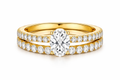 Gold Oval Diamond Bridal Ring Set